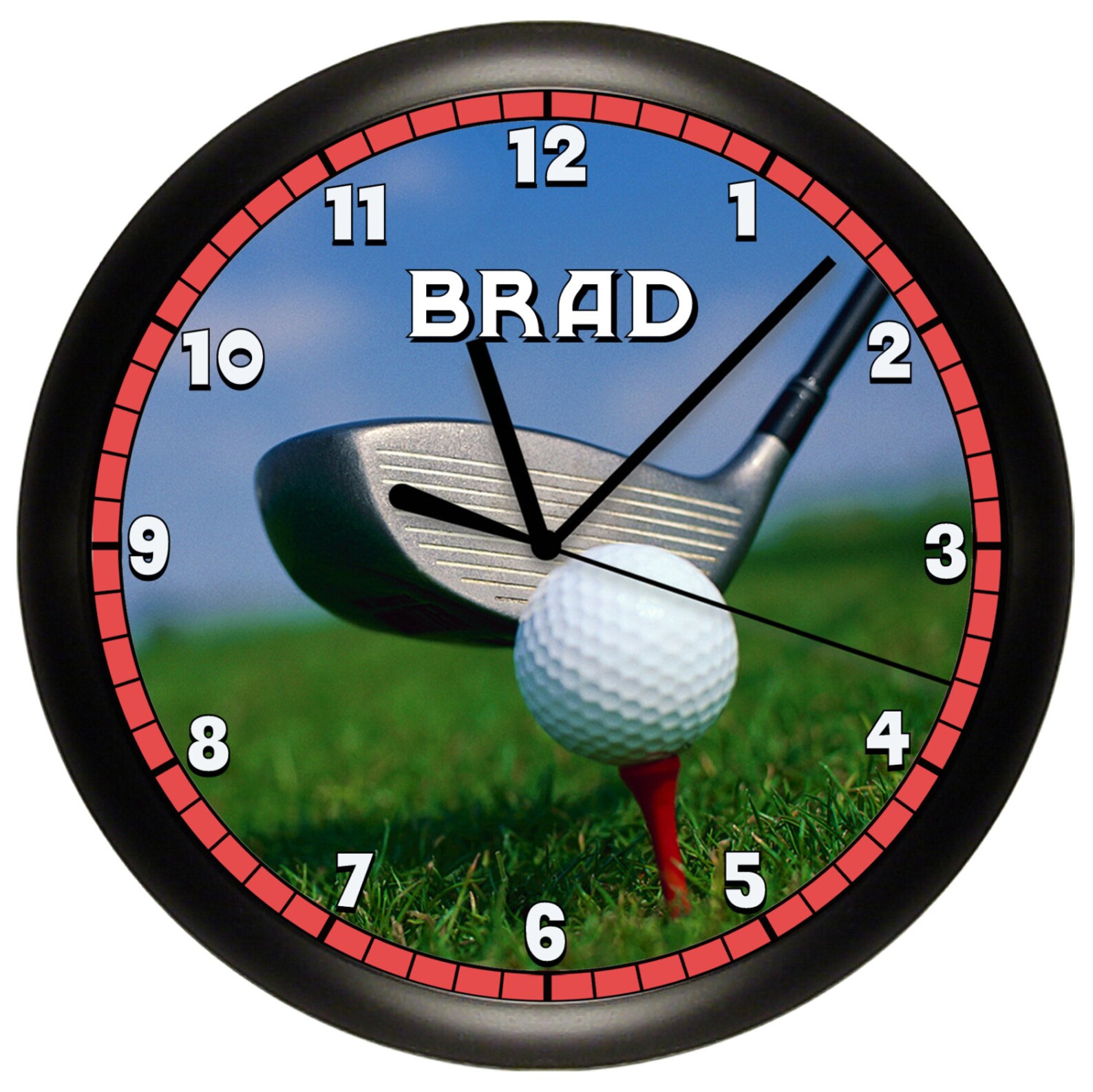 Golf WALL CLOCK Personalized 10 Inch Etsy