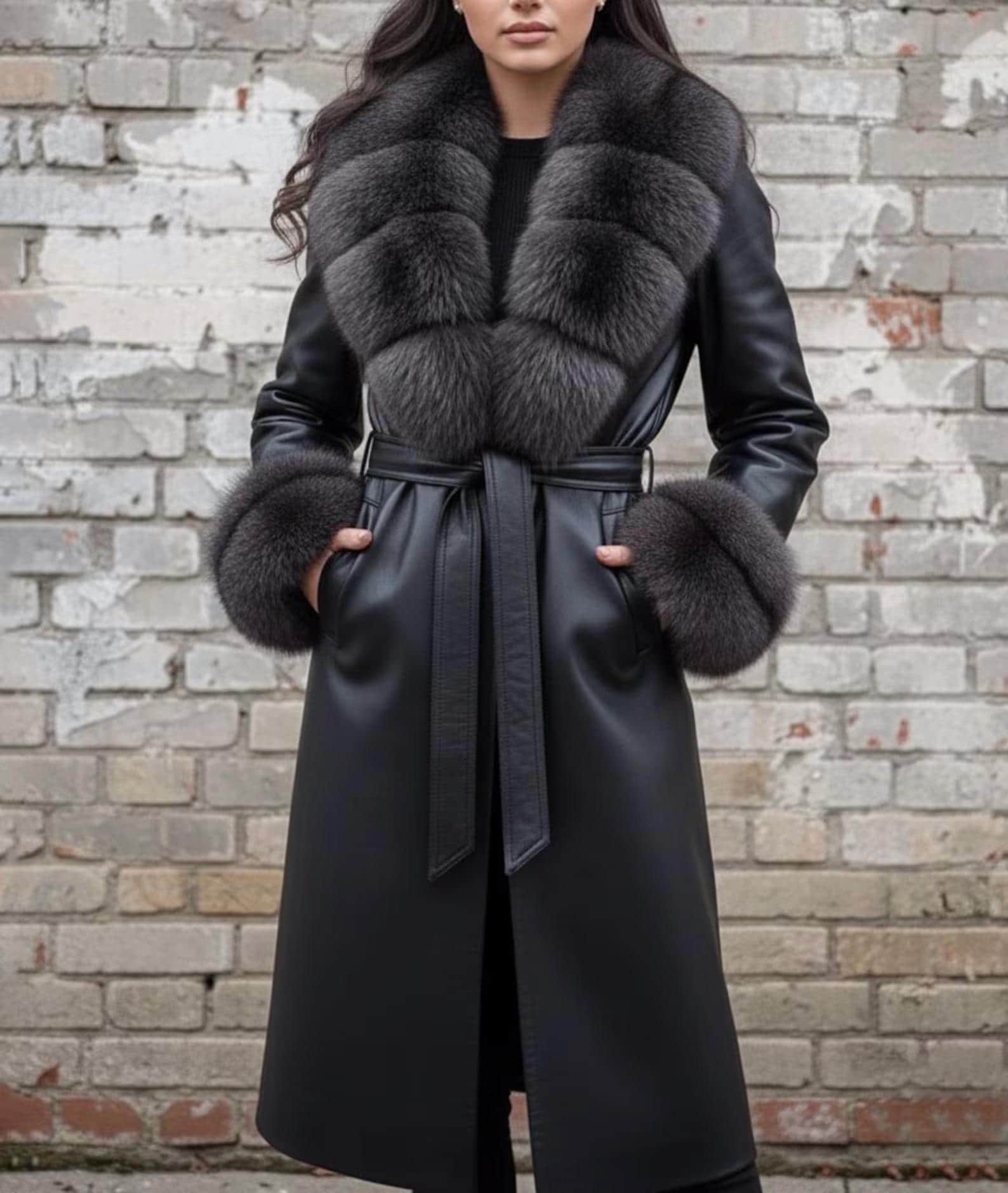 Flare Leather Coat - Etsy