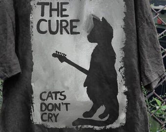 Camiseta unisex de The Cure Cat, indie rock alternativo de los 90