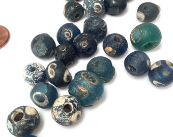 Medieval Early Islamic-Period Blue Glass Evil Eye Beads, Pricing Varies - Rita Okrent Collection (AG110N)