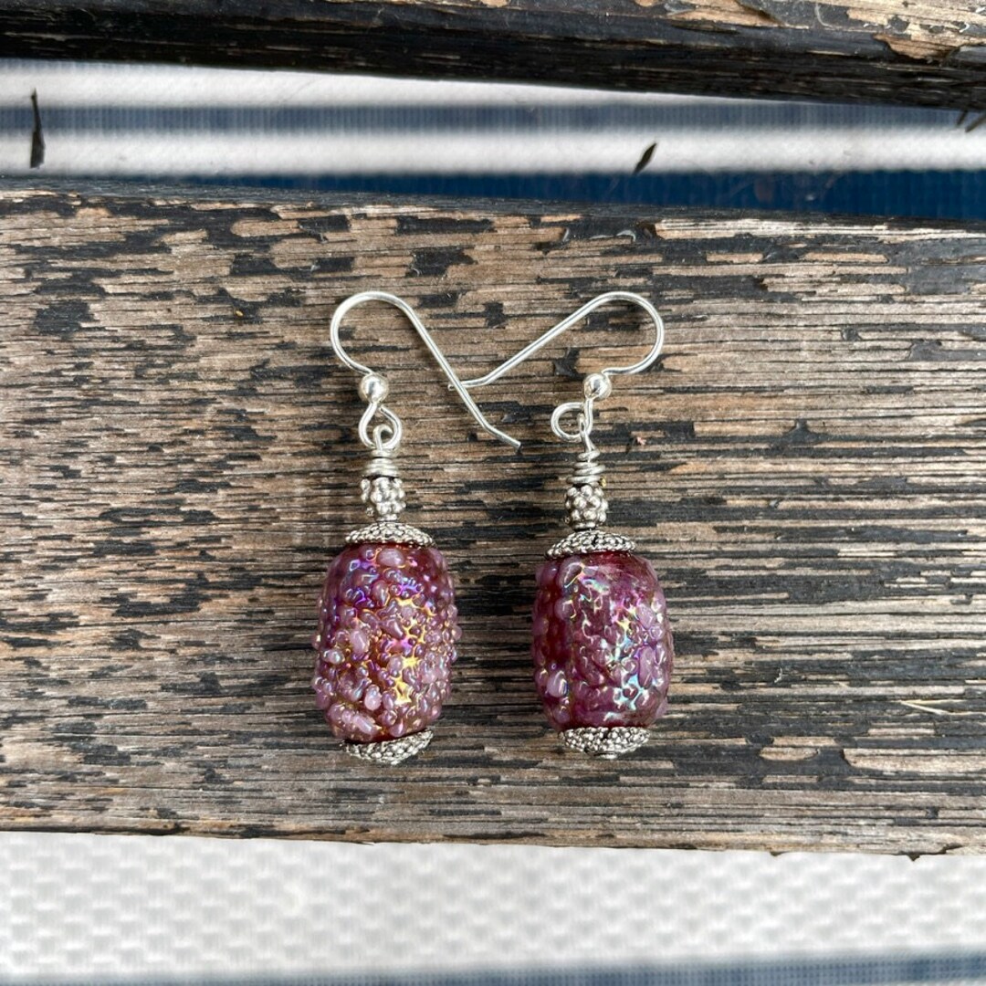 Vintage Purple Glass Sugar Beads, With Silver Beads From Bali Rita Okrent Collection e309b Etsy