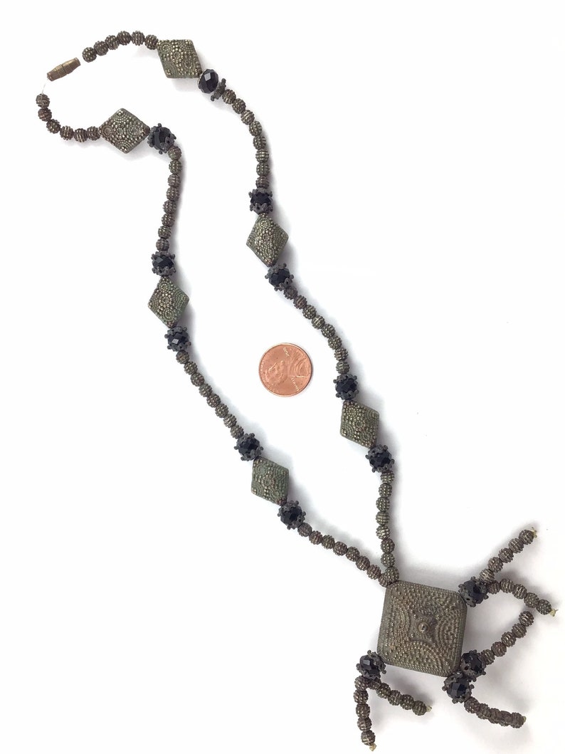 Vintage Silver Metal Mauritanian Bridal Necklace Rita Okrent Collection NE305