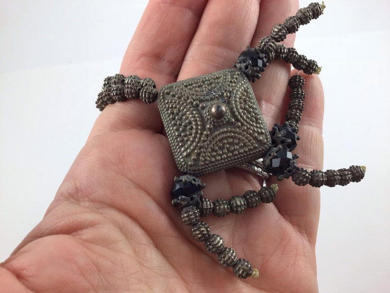Vintage Silver Metal Mauritanian Bridal Necklace Rita Okrent Collection NE305