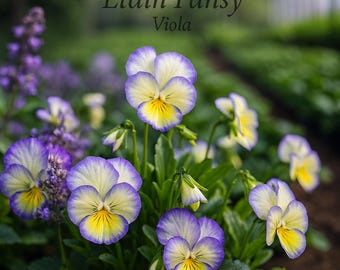 200 Etain Pansy (Viola) Flower Seeds Soft Yellow & Lavender Blooms Garden Seeds