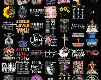 Christian Streetwear PNG Bundle | Jesus Faith T-Shirt Designs | Trendy Religious PNGs for Sublimation, POD, Cricut & Printing