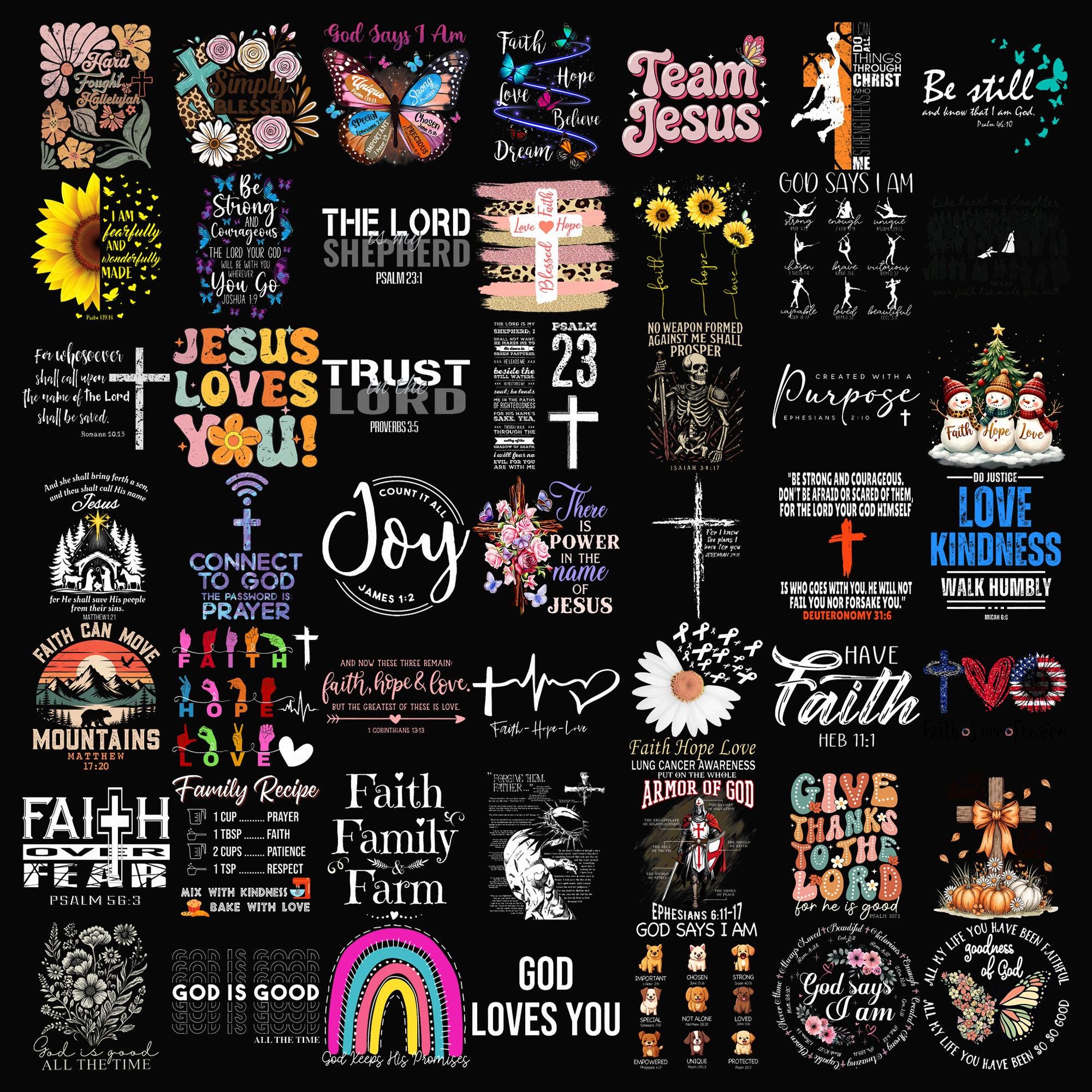 Christian Streetwear PNG Bundle | Jesus Faith T-shirt Designs | Trendy ...