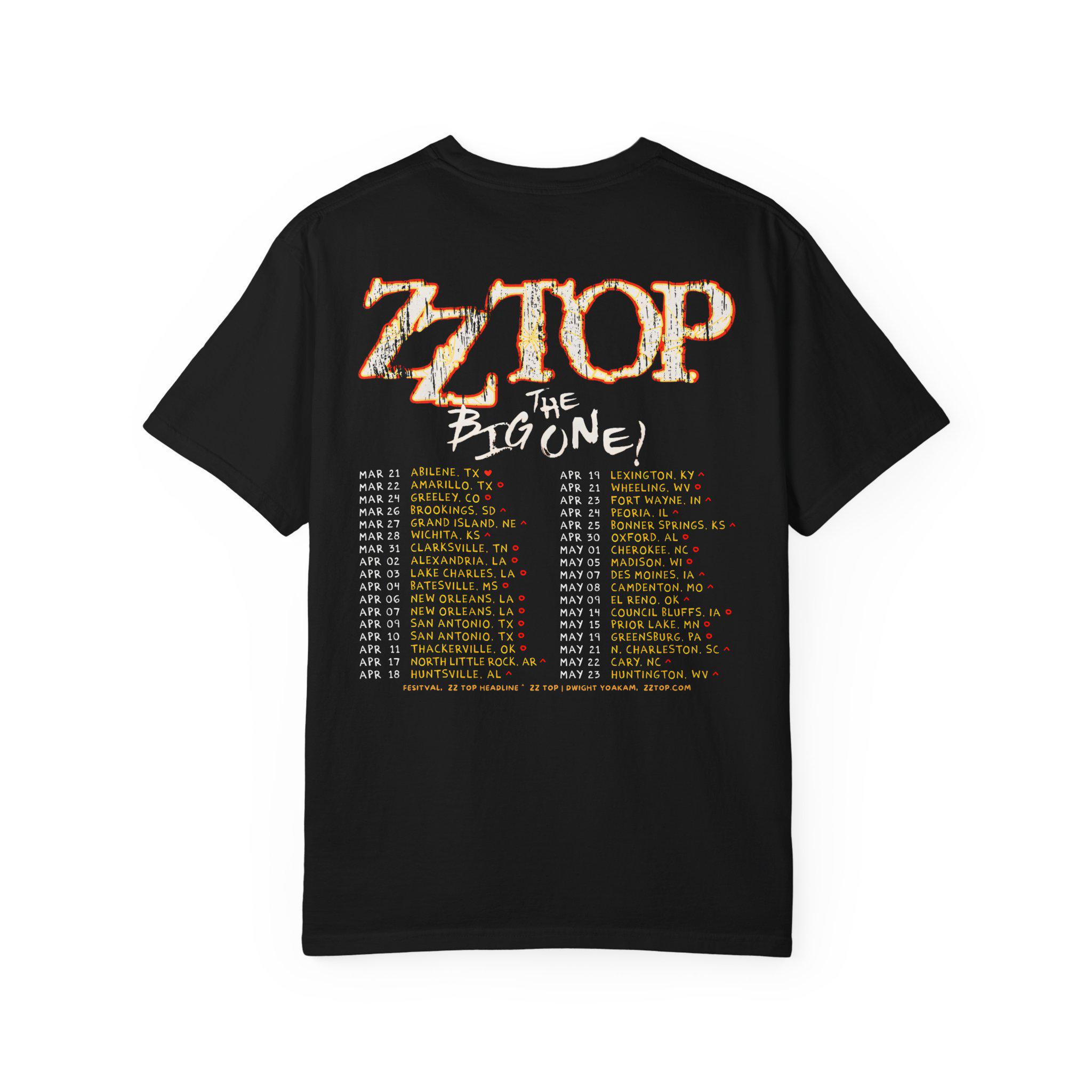 ZZ Top PNG: the Big One Tour, Rock Band T-shirt Design (digital