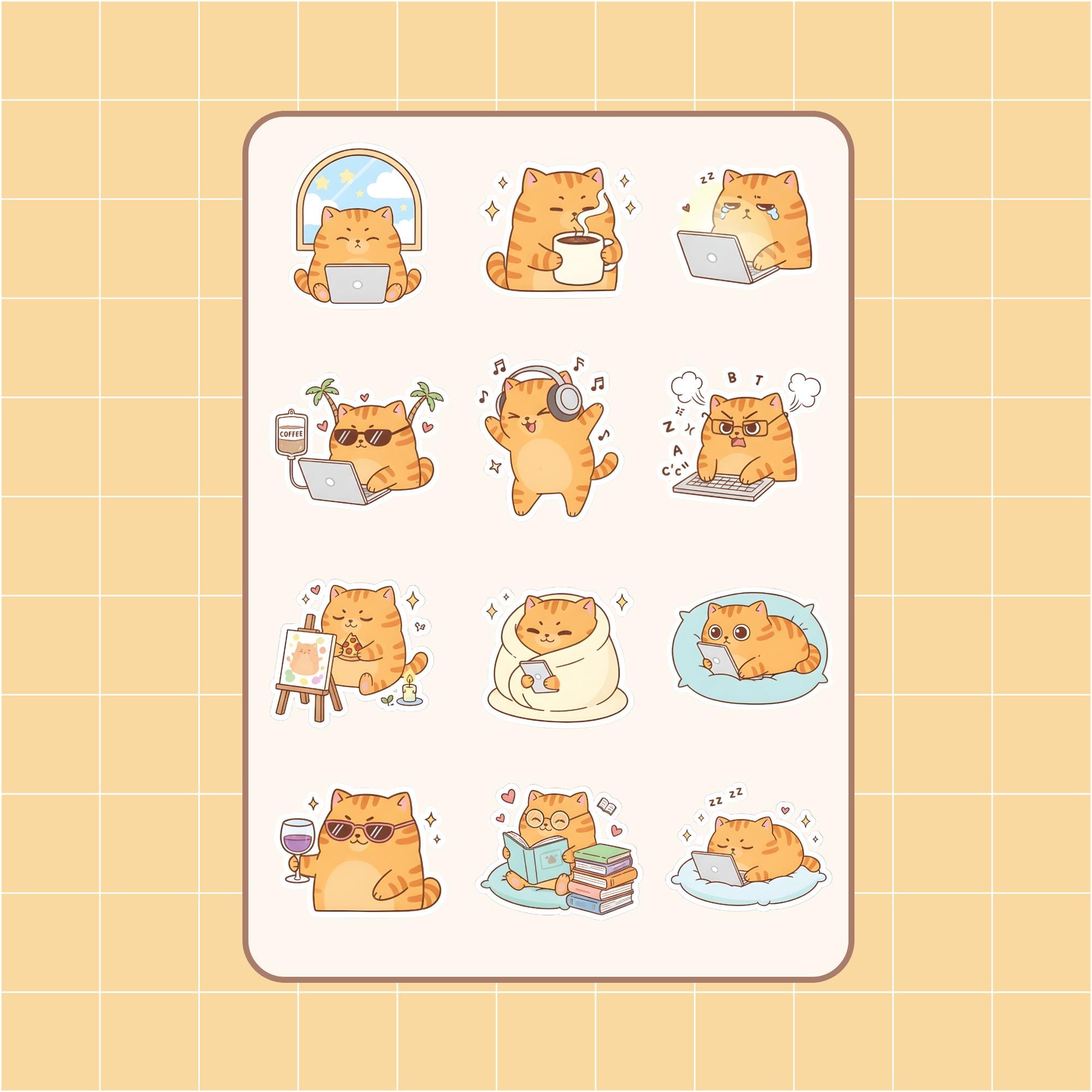 Cute Cat Digital Stickers Goodnotes Sticker Pack Adorable Digital ...