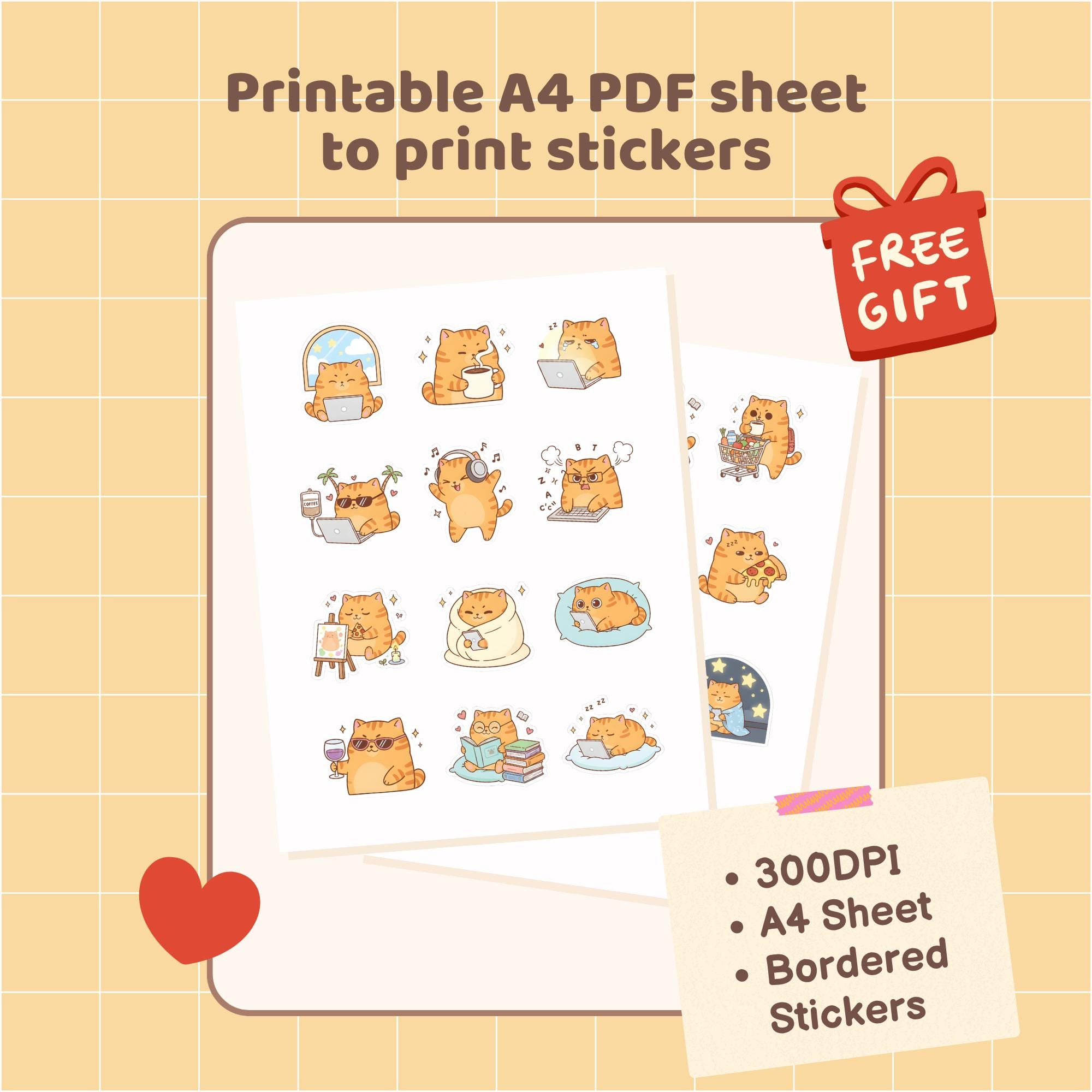 Cute Cat Digital Stickers Goodnotes Sticker Pack Adorable Digital ...
