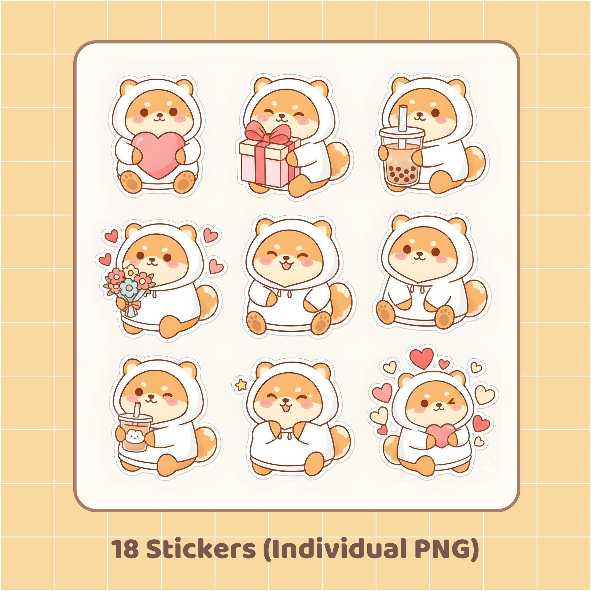 Cute Kawaii Dog Digital Stickers Goodnotes Sticker Pack Adorable ...