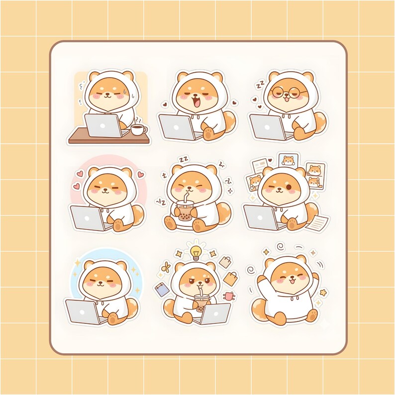 Cute Kawaii Dog Digital Stickers Goodnotes Sticker Pack Adorable ...