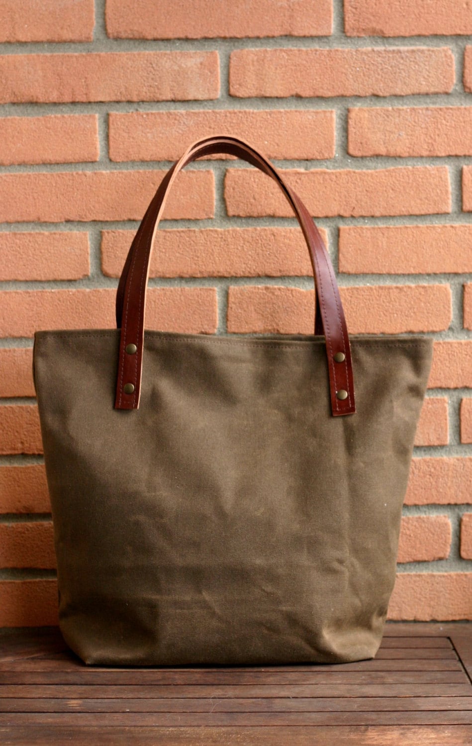 Waxed canvas bag Tote bag Handmade waxed canvas tote Etsy