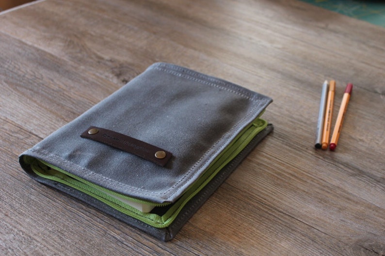 Waxed canvas sketchbook cover traveller case moleskine Etsy