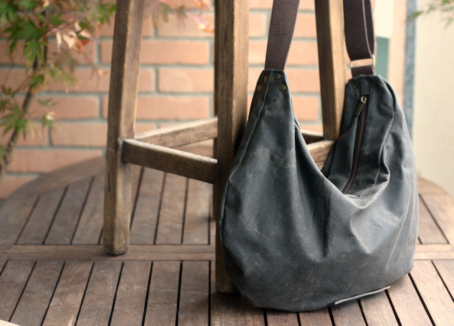 Waxed canvas hobo bag crossbody bag for women canvas Etsy