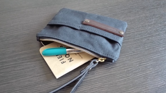 Waxed Canvas Zipper Pouch Small Zipper Bag Waxed Canvas Purse