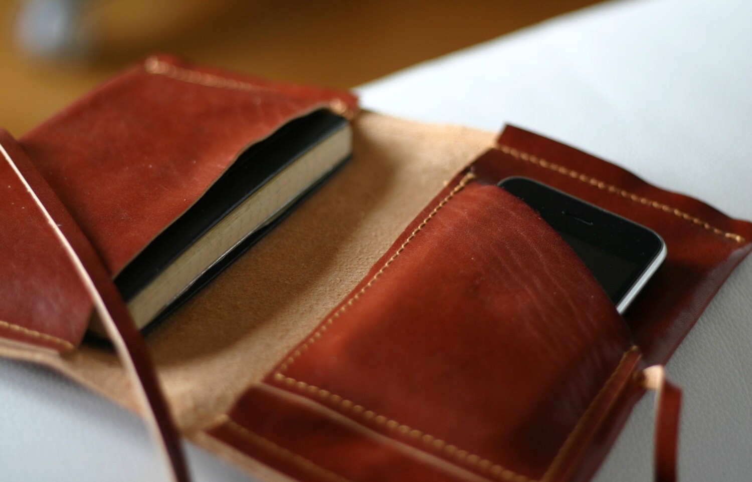 Cover per Moleskine in pelle con portacellulare Etsy Italia