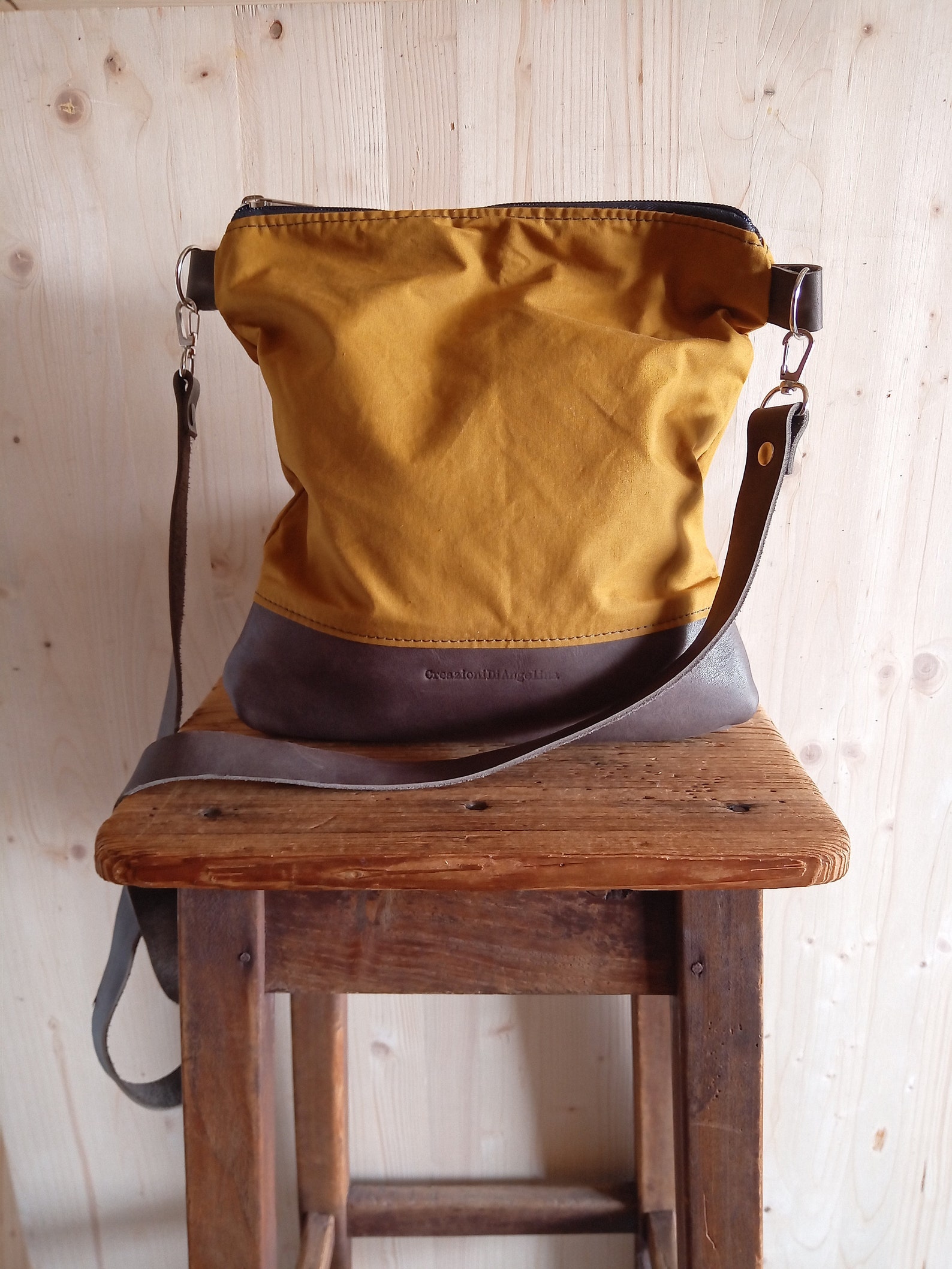 Waxed Canvas Shoulder Bag With Zipper Crossbody Bags for Etsy