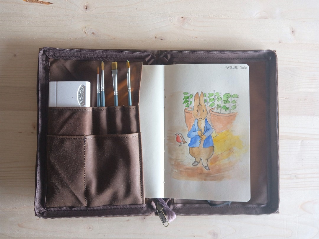 Sketchbook Cover A5, Sketchbook Personalized, Leather Sketchbook, Drawing  Case, Pencil Case, Artist Roll Up,sketchbook Cover,christmas Gifts 