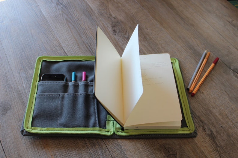 Waxed canvas sketchbook cover traveller case moleskine Etsy