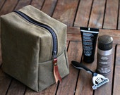 Waxed canvas dopp kit - waxed dopp kit - toiletry bag - canvas bag - groomsmen gift - Christmas gift - mens bag - cosmetic bag