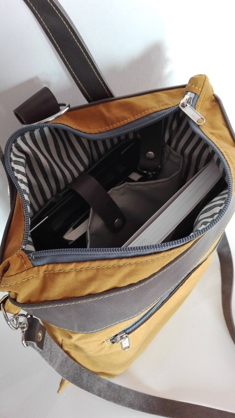 Waxed canvas convertible backpack with leather strap canvas Etsy