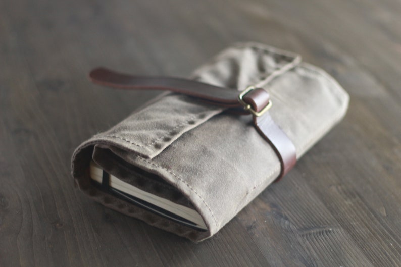Pencil Case Roll up in Waxed Canvas Gifts for Him Tool Roll Etsy