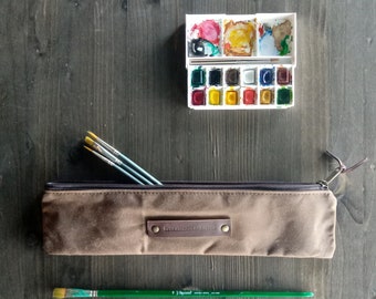 Zipper canvas pouch, gifts for him, pen holder, pen case, cotton zipper pouch, zipper pouch for pencils, pouch with zipper,