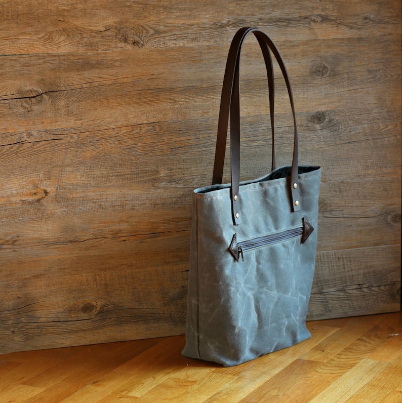 Waxed Canvas Tote Bag Gift for Her Wax Cotton Bag Canvas Etsy