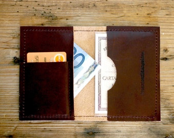 Personalized leather wallet mens, credit card holder for men , made in Italy, gift for him, gift for husband