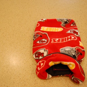 Kansas City Chiefs Hand Made Fleece Dog Coat--Choice of Size--from XS all the way up to 3X image 2