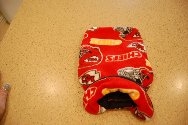 Kansas City Chiefs Hand Made Fleece Dog Coat--Choice of Size--from XS all the way up to 3X image 2