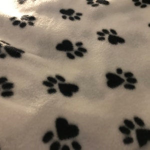 White Fleece with black paws Dog Coat--Choice of Size--from XS all the way up to 3X