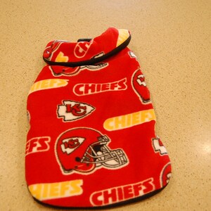 Kansas City Chiefs Hand Made Fleece Dog Coat--Choice of Size--from XS all the way up to 3X image 4