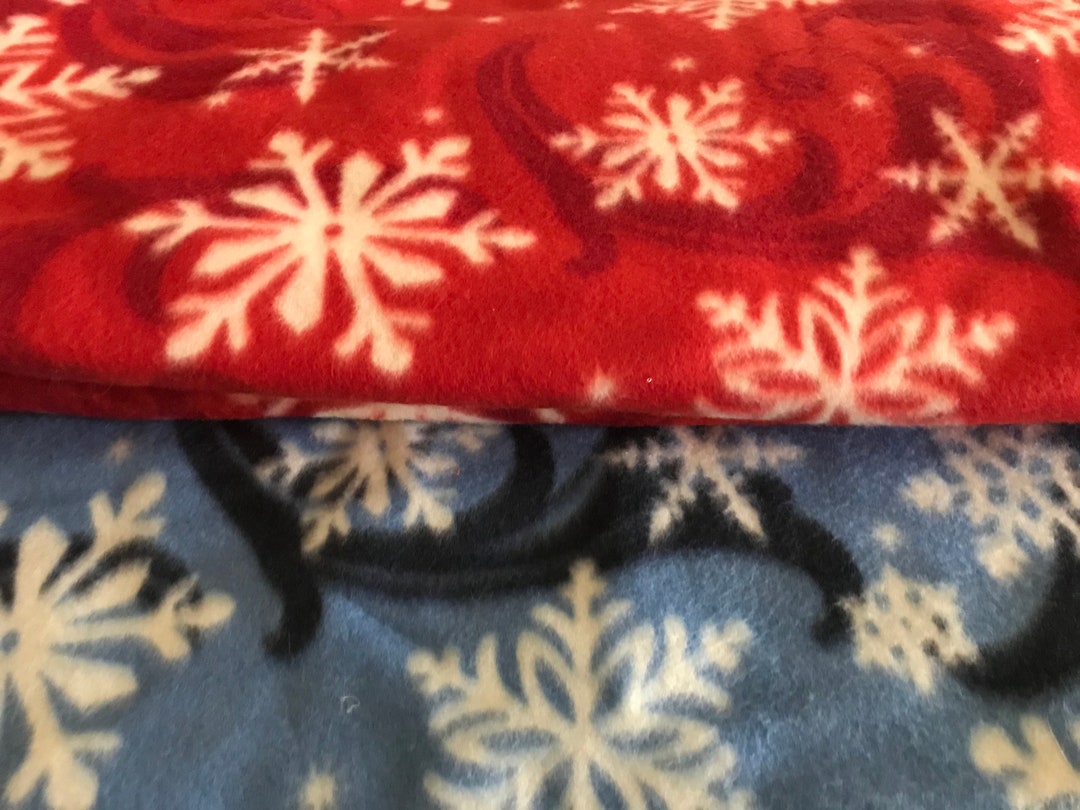 Dog Coat Red or Blue Snowflake Fleece Fabricchoice of Color and