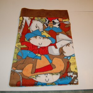 Handmade Travel Pillow Pillowcase--Cowboy Kids Fleece