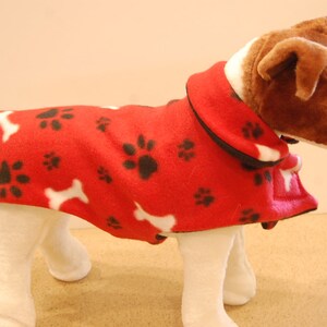 Kansas City Chiefs Hand Made Fleece Dog Coat--Choice of Size--from XS all the way up to 3X image 6