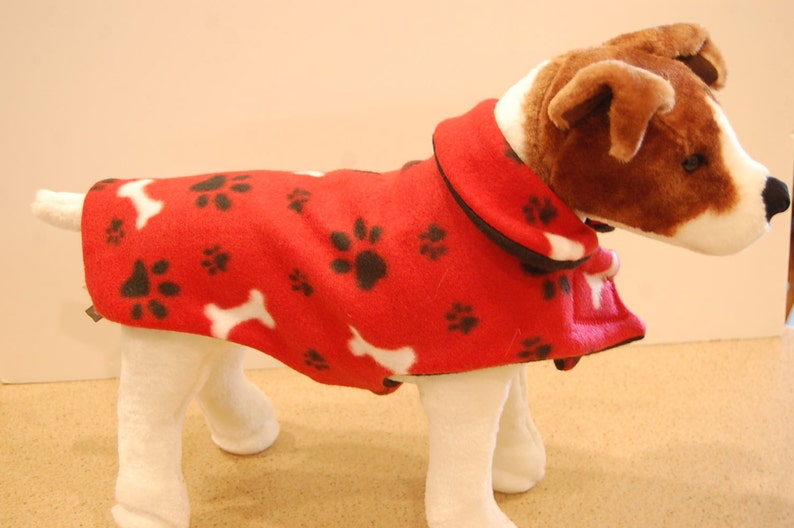 Kansas City Chiefs Hand Made Fleece Dog Coat--Choice of Size--from XS all the way up to 3X image 6