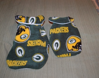 Fleece Dog Coat made with Green Bay Packer Fleece Fabric--Choice of Size--from XS all the way up to 3X