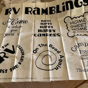 Choice of Printed Words and Sayings Fabric--  RV Ramblings--