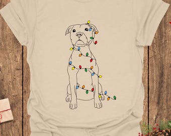 Christmas Dog Sweatshirt, Dog Owner Christmas Gift, Pitbull Christmas Shirt, Pitbull Mom Gift, Christmas Crewneck, Holiday Sweater,Xmas Tee