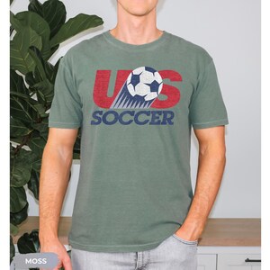 USA Soccer Retro Shirt, USA Soccer World Vintage Comfort Colors Shirt, United States Football Tee, Soccer Fan Gift, US Soccer Gift image 3