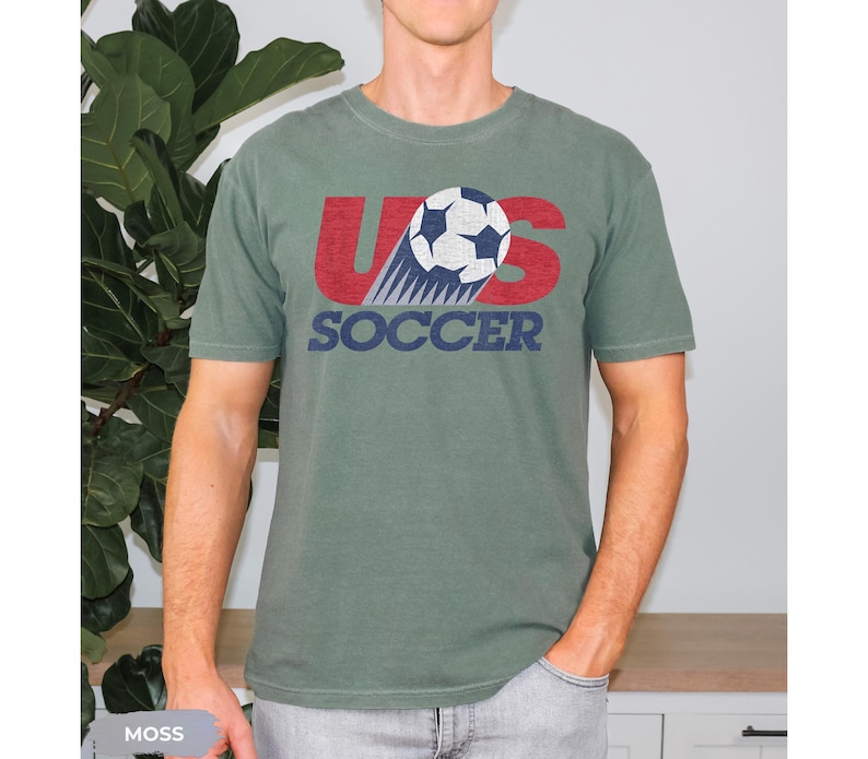 USA Soccer Retro Shirt, USA Soccer World Vintage Comfort Colors Shirt, United States Football Tee, Soccer Fan Gift, US Soccer Gift image 3