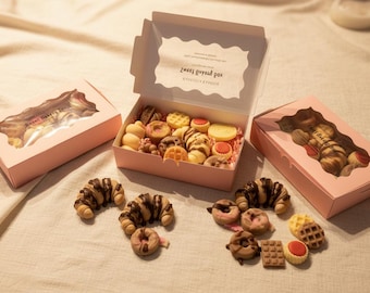 Set de regalo de ceras aromáticas con aroma a repostería / Fragancia para el hogar inspirada en postres, trufa de chocolate y vainilla (caja de regalo)