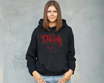 Red Devils Personalized Glitter Hoodie
