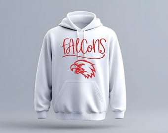 Falcons Mascot Personalized Glitter Hoodie