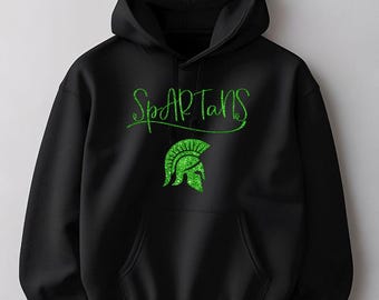 Spartans Mascot Personalized Glitter Hoodie
