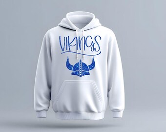 Vikings Mascot Personalized Glitter Hoodie
