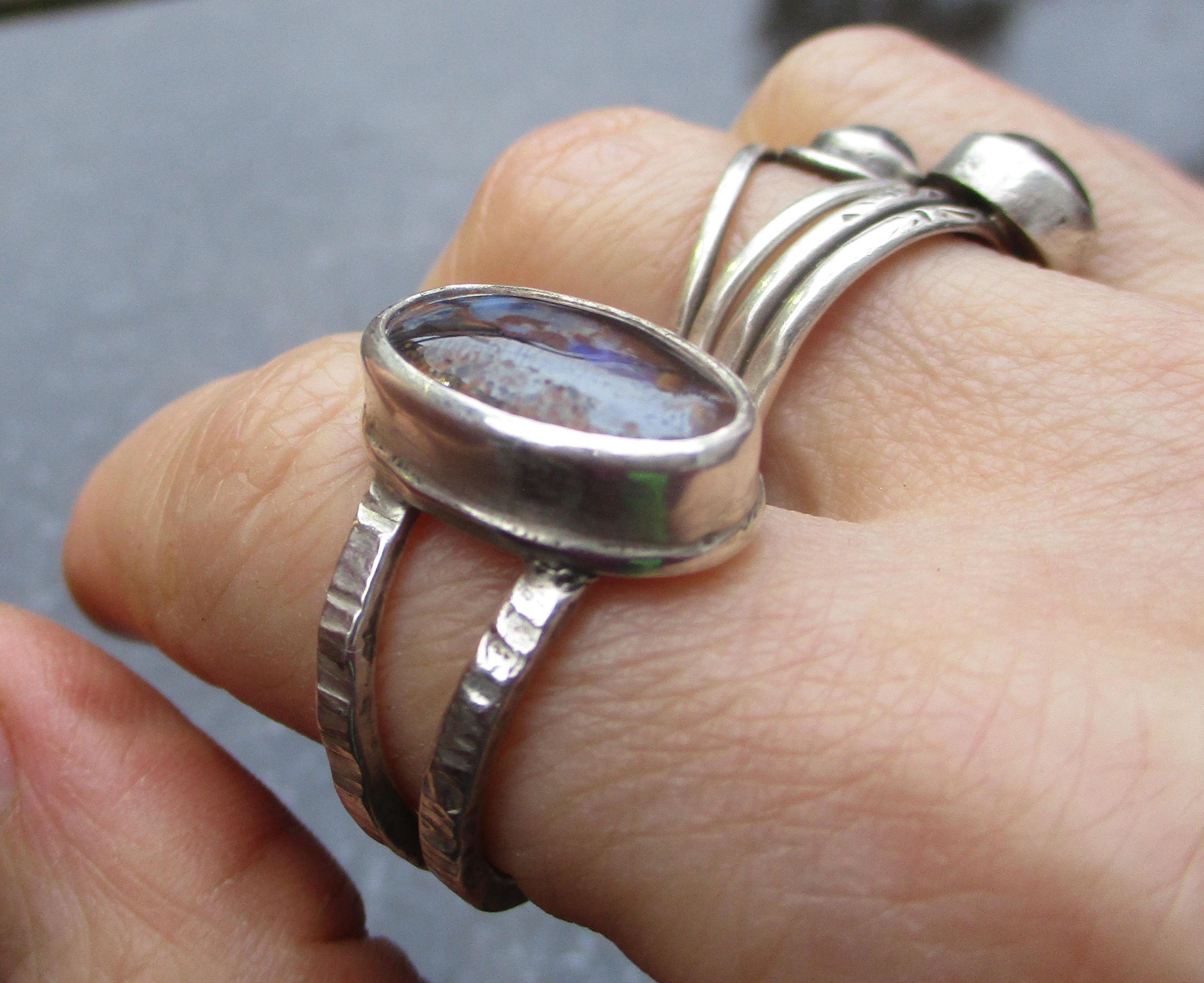 ボルダーオパール シルバー925 リング Australian Boulder Opal Ring ボルダーオパールのリング