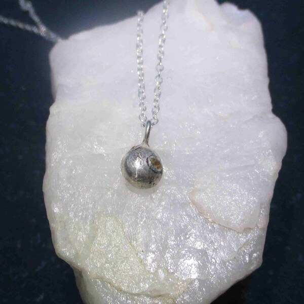 Silver Nugget Necklace, 925 Sterling Silver, Pebble Necklace, Silver Pendant, Handmade, Layering Necklace, Minimalists