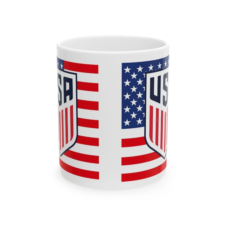 USA Soccer Ceramic Mug, (11oz, 15oz), USMNT Coffee Mug, USA World Cup 2026 Mug image 1